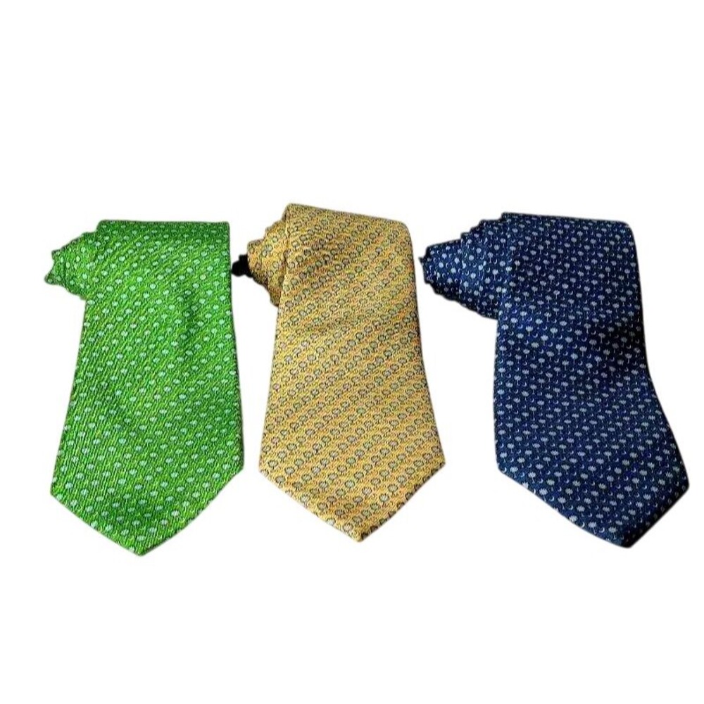 South Carolina Patterned Men's Tie Trio - Green, Yellow, Navy